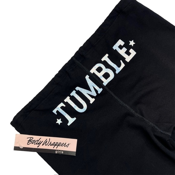 Body Wrappers Black Cropped Pants “Tumble” Girls Size 16 xl Sweatpants New NWT - Picture 7 of 7